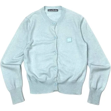 Bubble Pink Wool Crew Neck Cardigan