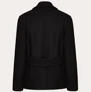 Valentino Men's Technical Wool Cloth Peacoat