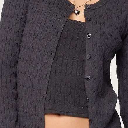 Edikted Women's Nella Cable Knit Button Up Cardigan