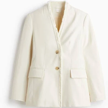H&M Ladies Frayed-Edge Blazer