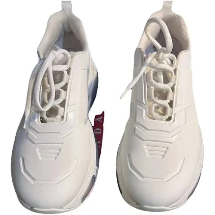 Prada White Leather Collision 19 LR Trainers Size 44 EU
