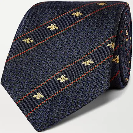 Gucci Silk Jacquard Bee Web Tie