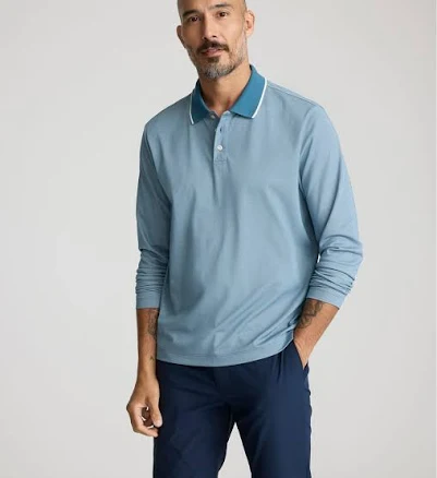 UNTUCKit Tipped Performance Long-Sleeve Polo