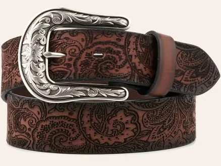ARIAT Women's Paisley Laser-Cut Leather Western Belt