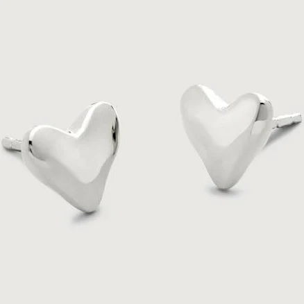 Monica Vinader Women's Sterling Silver Heart Stud Earrings