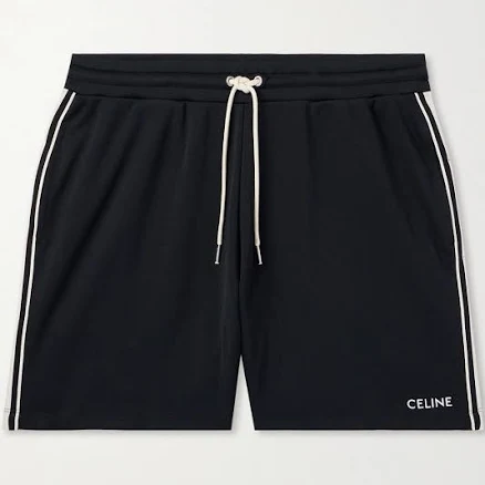CELINE HOMME Straight-Leg Cotton-Jersey Shorts with Drawstring