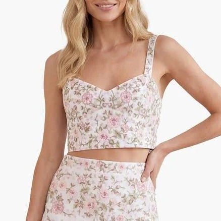 Needle & Thread Eden Rose Sweetheart Crop Top