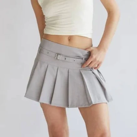 American Threads Women's Sloan Woven Pleated Mini Skirt