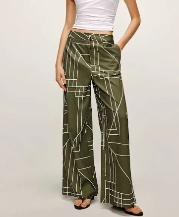 Wide-leg Printed Pants