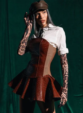 AKIRA Too Good For You Crocodile Corset Top
