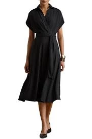 Belted Crêpe Dress
