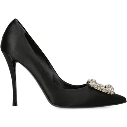 Roger Vivier Satin Flower Strass Pumps