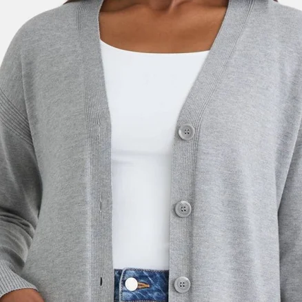 Time and Tru Women's Longline Button Front Cardigan Sweater