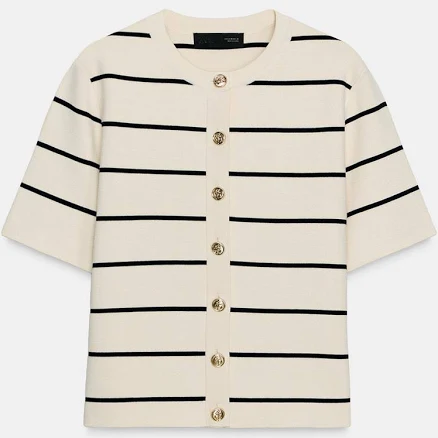 Zara Short Sleeve Striped Cardigan