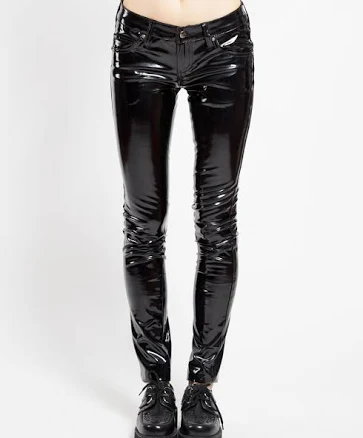 PVC VINYL Low Waist Pants