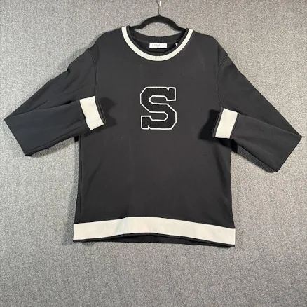 Sandro University Embroidered Cotton-Jersey Sweatshirt