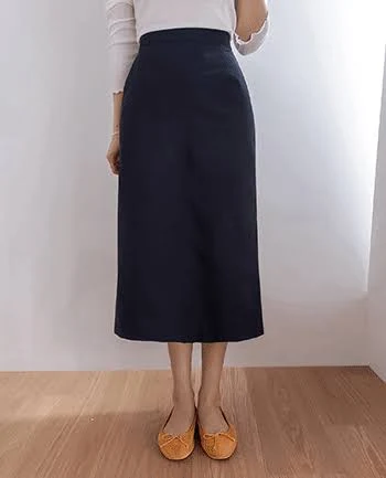 Modis Back Elastic H-line Back Slit Skirt