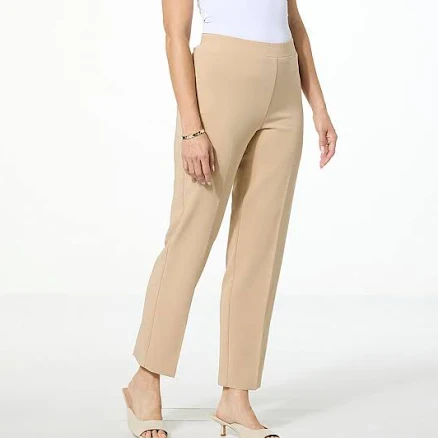 G by Giuliana Pull-On Straight-Leg Ankle Pants
