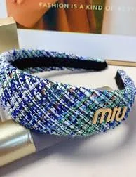 MIU MIU Titanium Steel Logo Headband