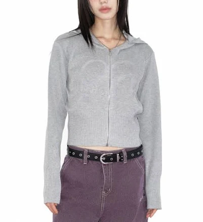 AS ON PUNCHED KNIT Hood Zip-Up