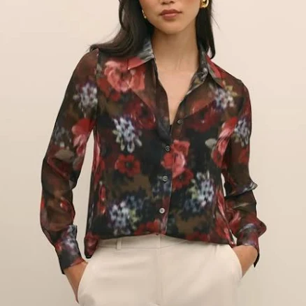Brooks Brothers Women's Floral Print Sheer Camisole