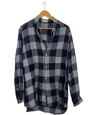 Bed J.w. Ford Long Sleeve Shirt, Size 3, Rayon, Black Check,