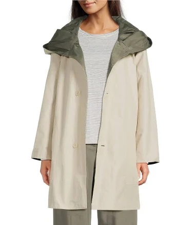 Eileen Fisher Women's Hooded Reversible Coat