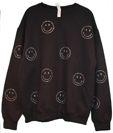 Rhinestone Smiley Crewneck