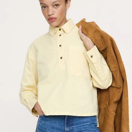 Banana Republic Women's Oversized Cotton Twill Popover Shirt