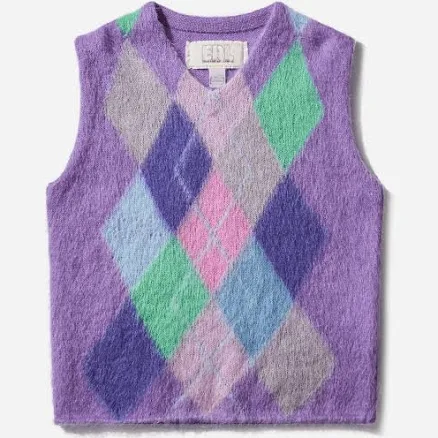 Argyle Mohair Vest Multicolor - XL
