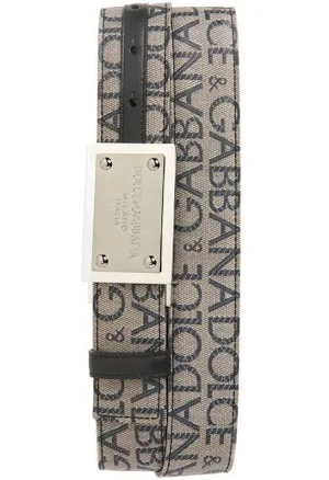 Dolce & Gabbana Coated Jacquard Belt With Logo Tag Man
