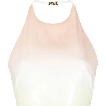 GCDS - degrade sequin top - women - Polyester - L - Orange