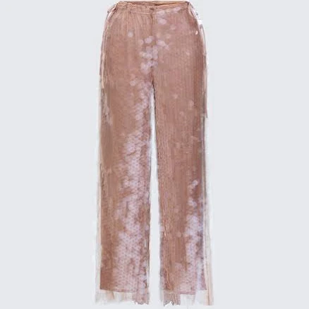 Sequin Sheer Pants with Side Tie