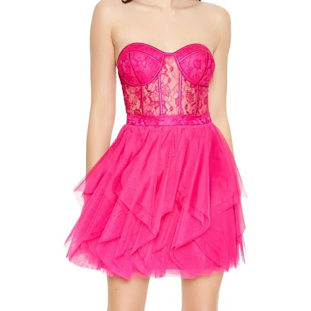 Lace & Tulle Bustier Mini Dress