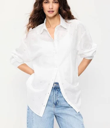 Old Navy Women's Oversized Button-Down Boyfriend Shirt