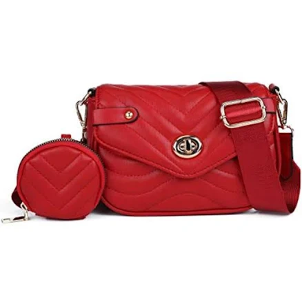 Lily Bloom Quilted Leather Crossbody Bag with Coin Purse