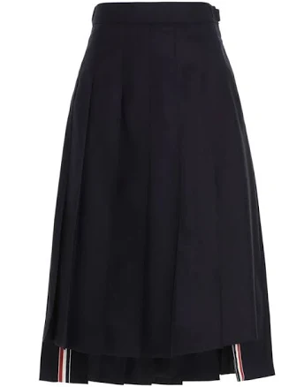 RWB Stripe Pleated Midi Skirt
