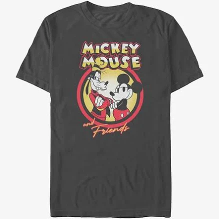 Mens Disney Mickey Mouse Tough Guy Duo Mickey & Goofy Graphic T-Shirt
