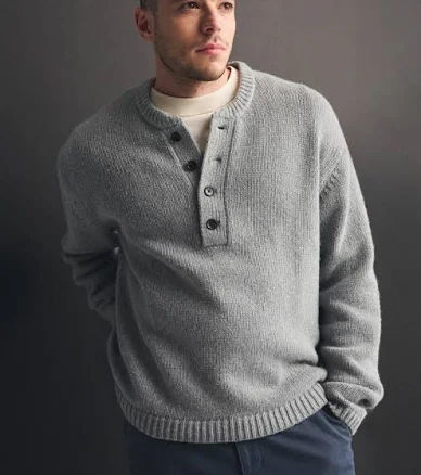 Abercrombie & Fitch Men's Henley Sweater