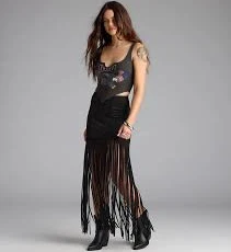 Windsor Wild At Heart Faux Suede Skirt