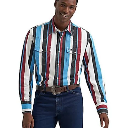 Wrangler Men's Vintage Inspired Brushpopper Western Snap Shirt