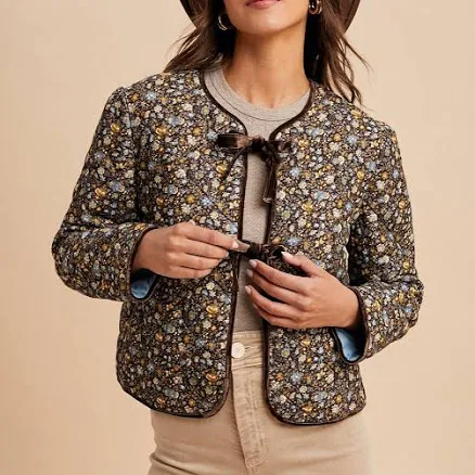 QUILTED CORDUROY RIBBON JACKET
