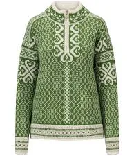 Dale of Norway - Leknes Women's Sweater: Norwegian Spring Green/Off White/Sand Mel., 95921-N01