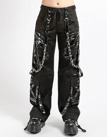 SCARE DARK STREET PANT BLACK PVC SKULL