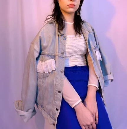 Remade Lace Organza Jean Jacket