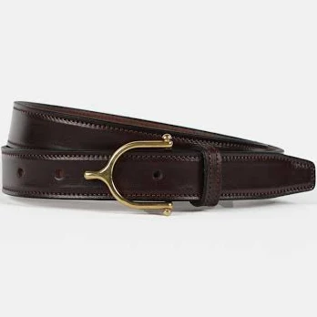 1" Spur Leather Belt with Gold Buckle