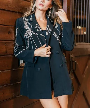 Headliner Rhinestone Embellished Blazer
