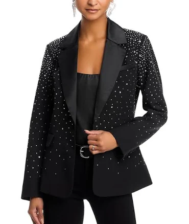 Aqua Women's X Salvatore Rizza Crystal Blazer