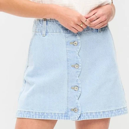 Old Navy Women's Scalloped-Edge Button-Down Mini Skirt