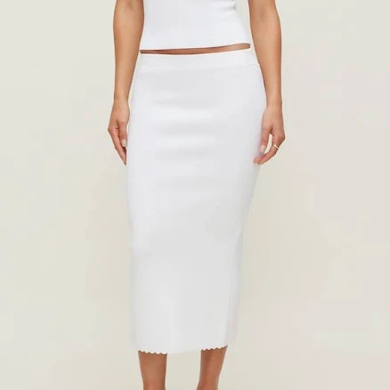 Dynamite Women's Scallop Trim Maxi Skirt